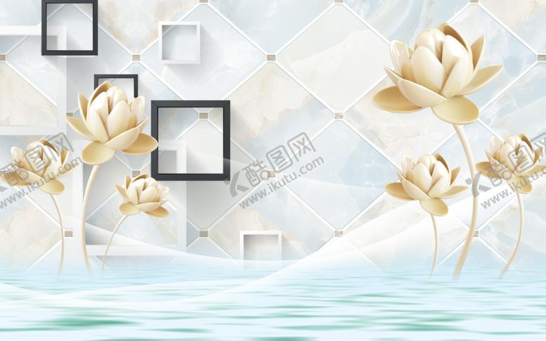 编号：98599609202209372065【酷图网】源文件下载-浮雕荷花