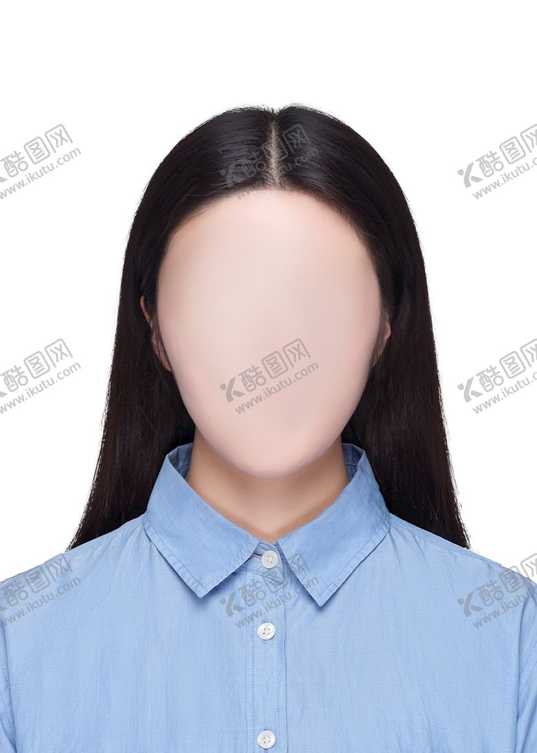 编号：62918309220137246307【酷图网】源文件下载-女士 头发 模板 修图 证件照