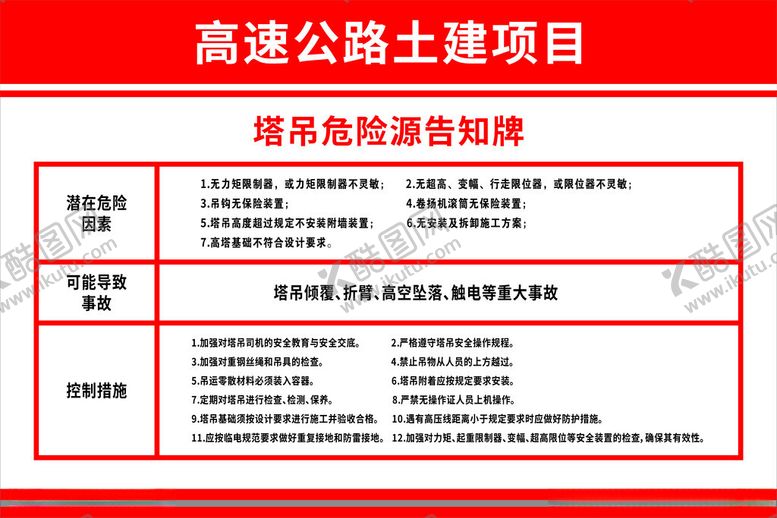 编号：34910701221037043522【酷图网】源文件下载-塔吊危险源告知牌