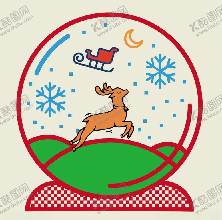 编号：54085004171256279117【酷图网】源文件下载-圣诞卡通雪花水晶球