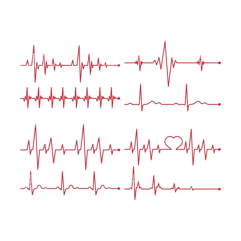 编号：36710409150232220735【酷图网】源文件下载-6种失量红色心跳图形
