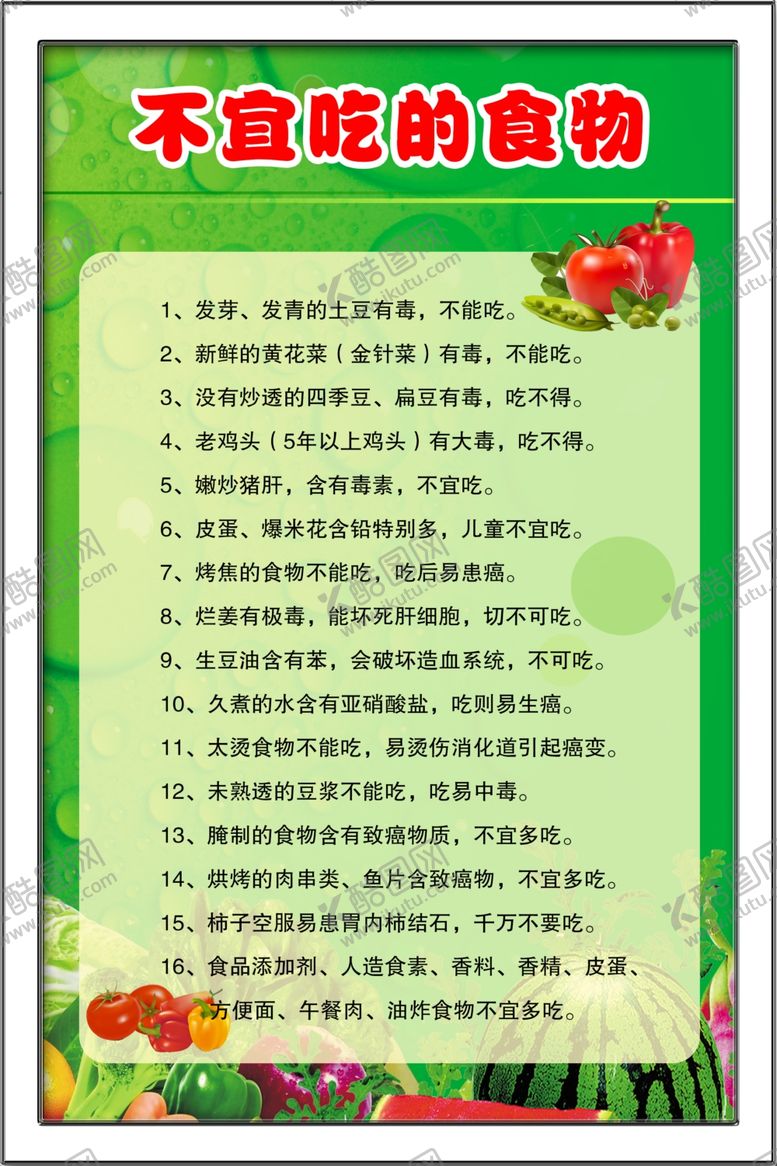 编号：18820907050947222758【酷图网】源文件下载-不宜吃的食物