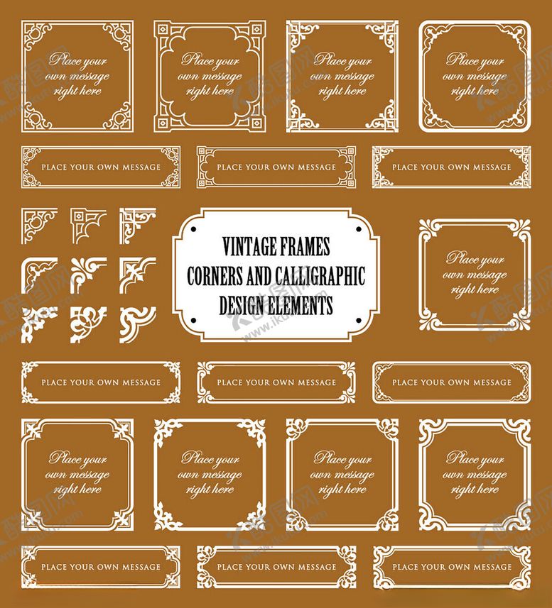 编号：42084210310405327266【酷图网】源文件下载-复古棕色边框图案设计素材