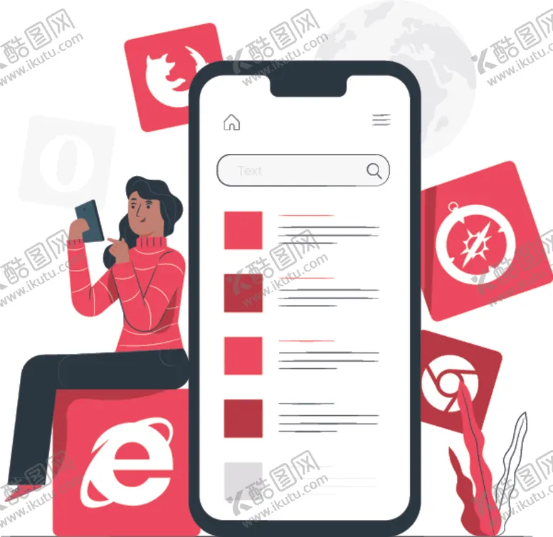 编号：98756306301539589744【酷图网】源文件下载-创意移动网络浏览器矢量插画