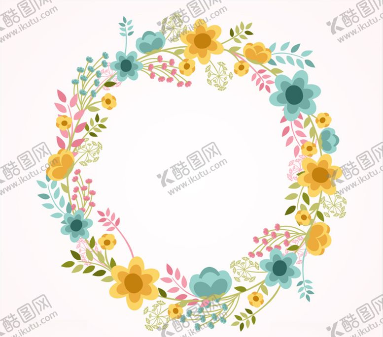 编号：42440609210234494928【酷图网】源文件下载-矢量手绘花环