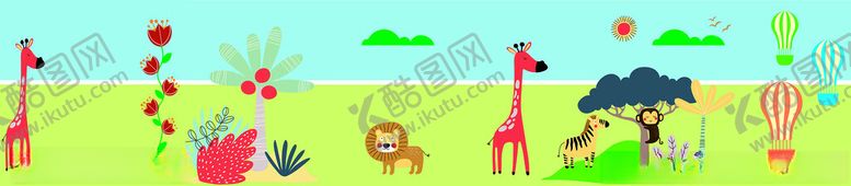 编号：51089302230503379311【酷图网】源文件下载-幼儿园墙布彩绘