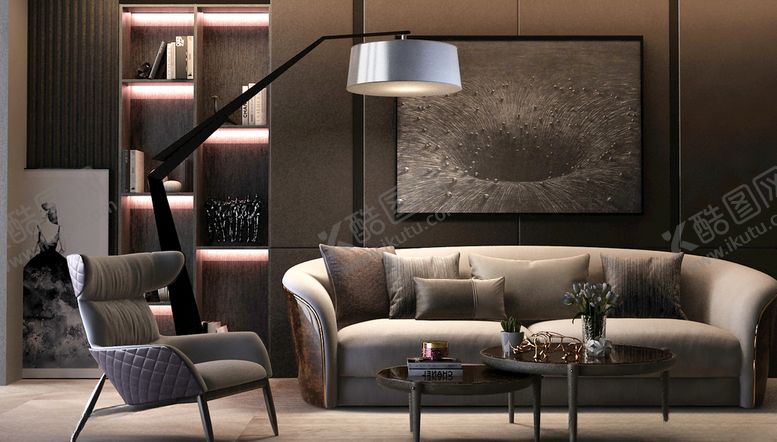 编号：33416310112323475763【酷图网】源文件下载-沙发茶几3d模型组合