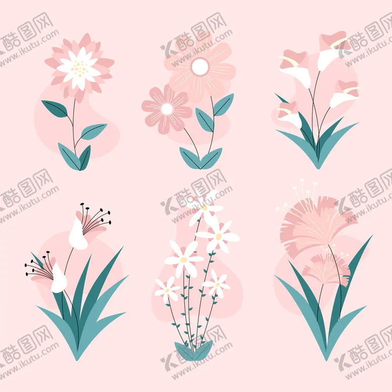 编号：79814309210142585689【酷图网】源文件下载-各种花朵手绘
