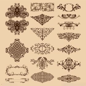 复古装饰花纹设计元素集