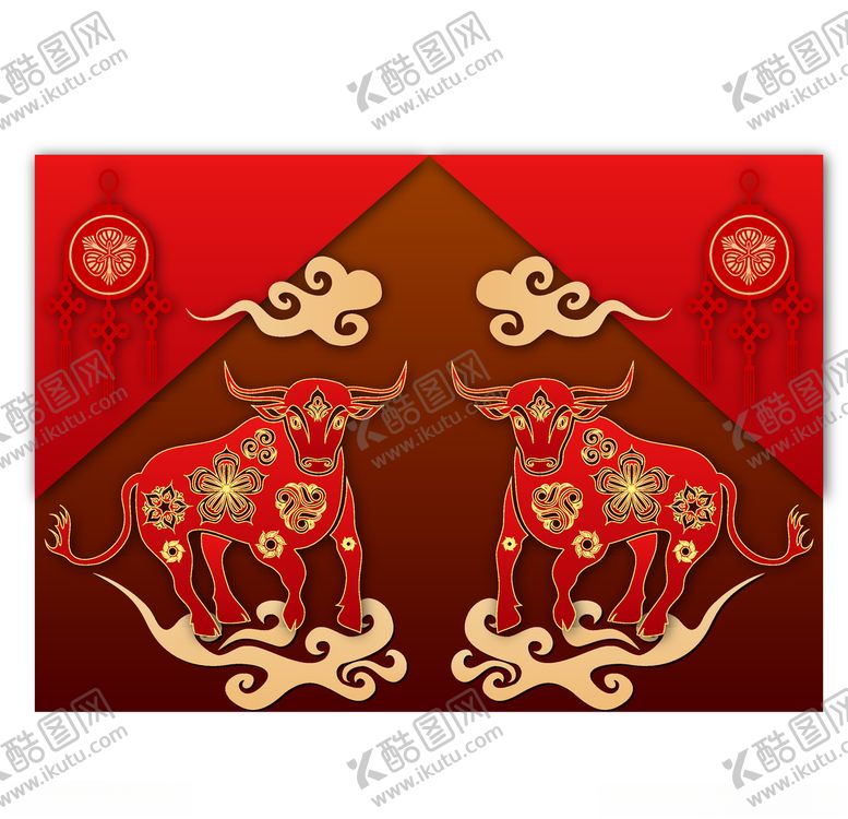 编号：88142605040500244813【酷图网】源文件下载-牛年剪纸