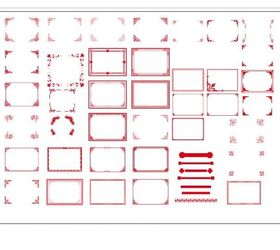 红色花纹边框