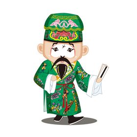 戏曲人物PNG戏曲元素京剧净丑中国风插画