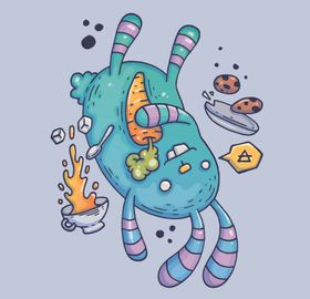 创意嘻哈怪物涂鸦插画