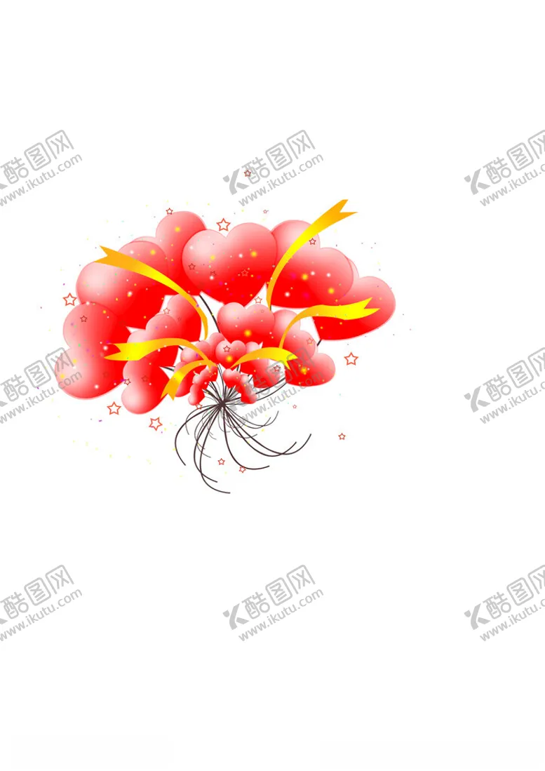 编号：98124303070035537466【酷图网】源文件下载-爱心彩带气球