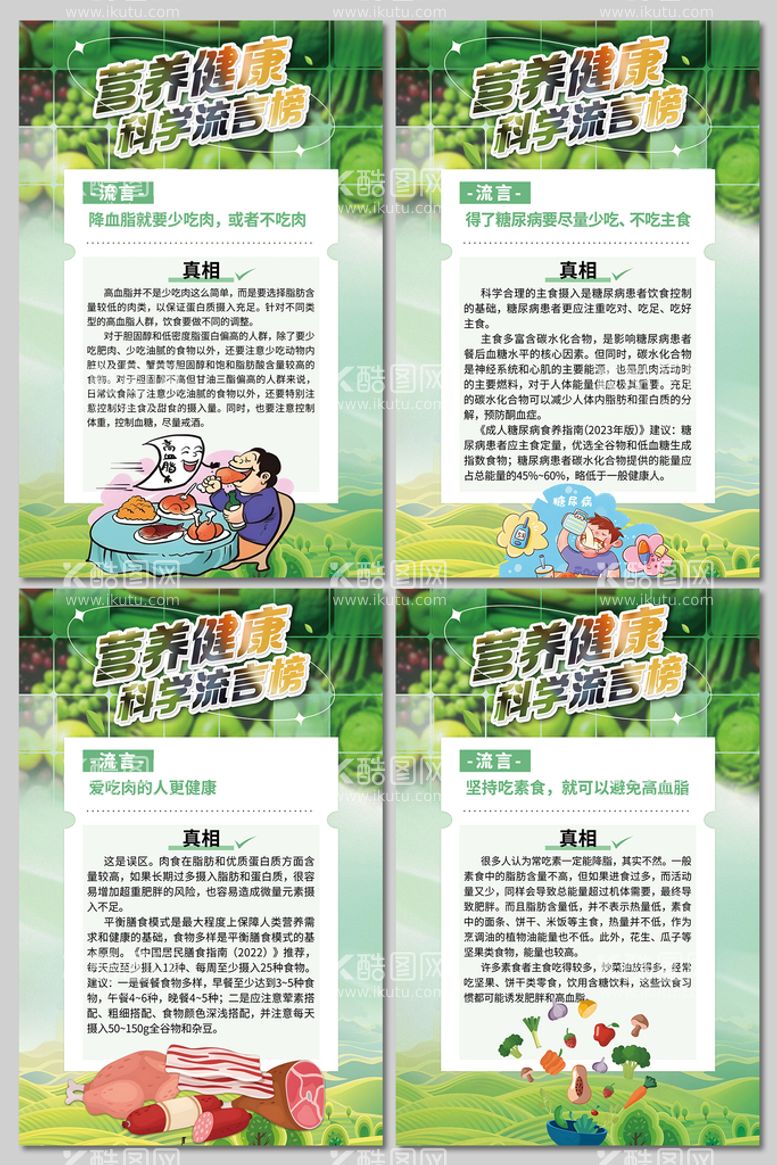 编号：52768909220932083950【酷图网】源文件下载-全民营养健康科学流言榜海报