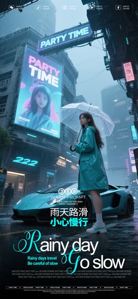 雨天温馨提示海报