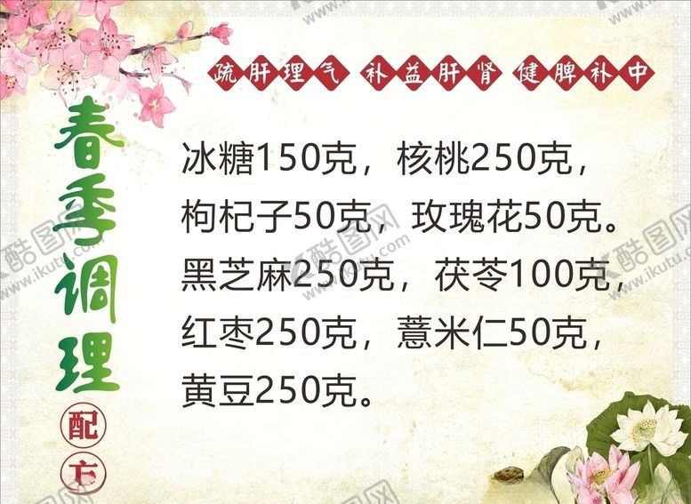 编号：96499509160915022029【酷图网】源文件下载-春季调理配方