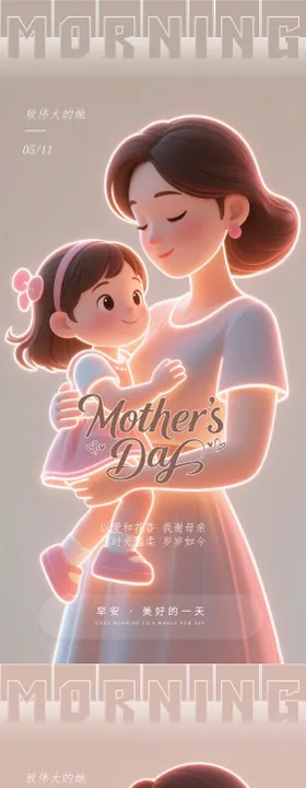 医美早安母亲节海报