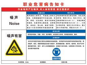 加气站噪音职业危害病告知卡