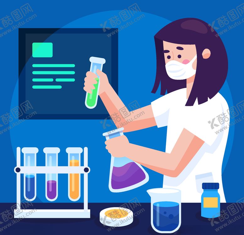 编号：20338310080611394624【酷图网】源文件下载-矢量卡通科学实验人物