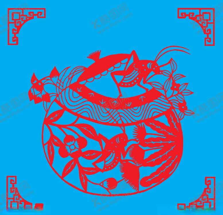 编号：69837510281119181331【酷图网】源文件下载-蛐蛐剪纸