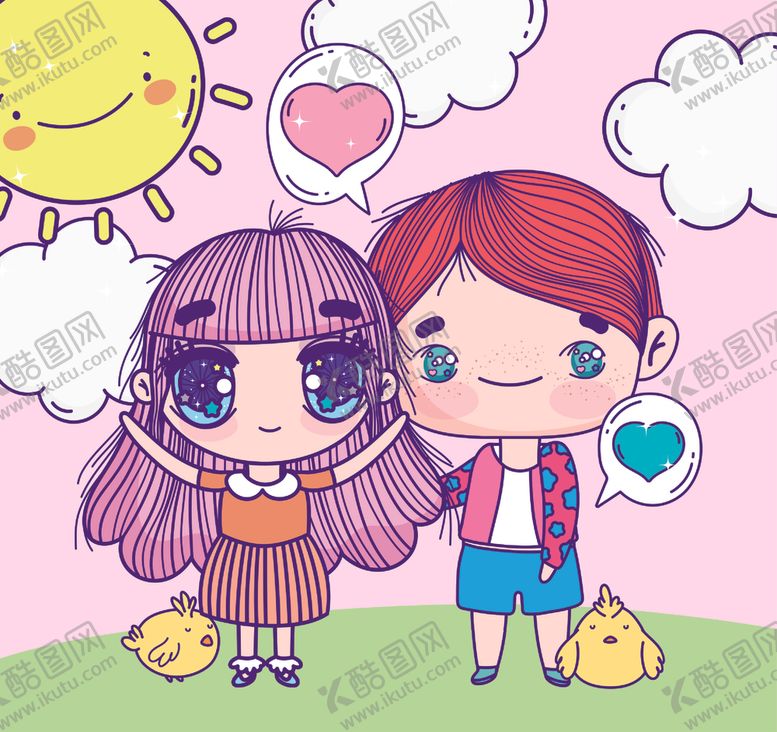 编号：71645905171802437475【酷图网】源文件下载-卡通手绘女孩