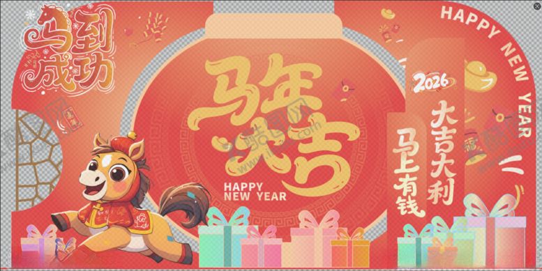 编号：34308410221722036471【酷图网】源文件下载-马年新年美陈