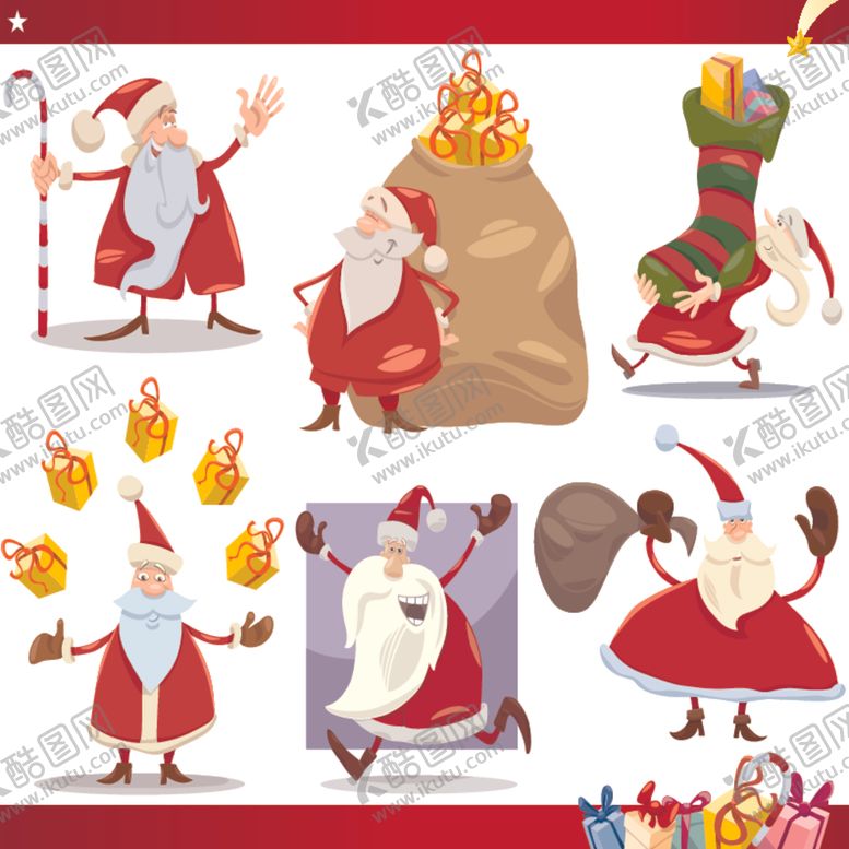 编号：20189204051752291066【酷图网】源文件下载-圣诞老人欢乐形象集合