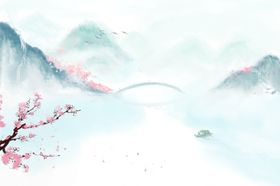 新中式中国风山水背景