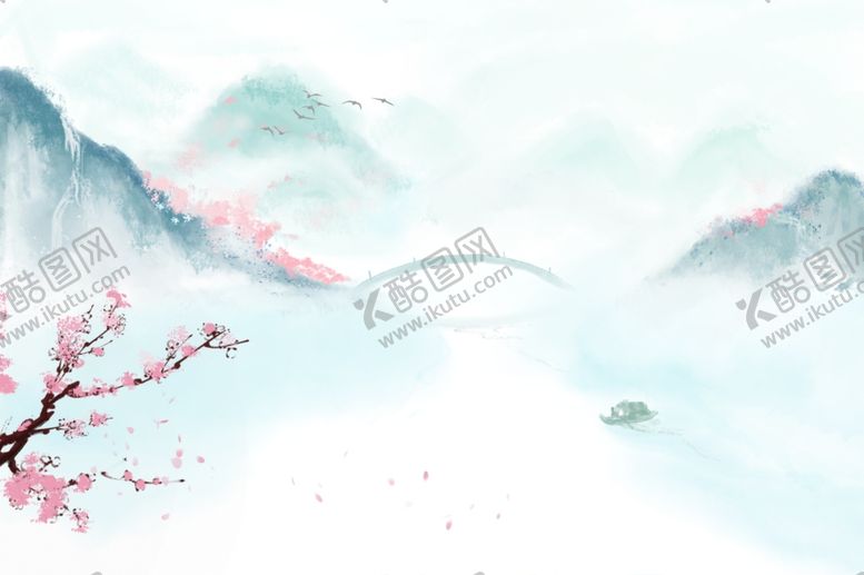编号：97087304250505238550【酷图网】源文件下载-新中式中国风山水背景