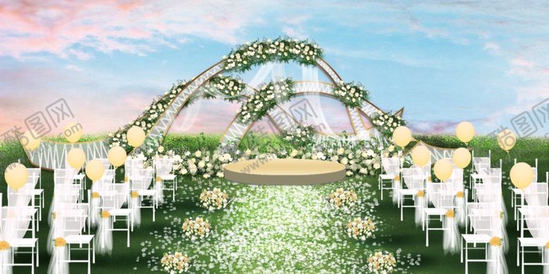 编号：97249609232050077958【酷图网】源文件下载-高端时尚森系婚礼