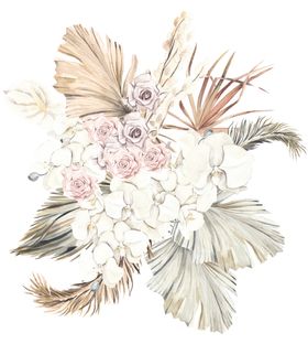 北欧小清新水彩植物图案