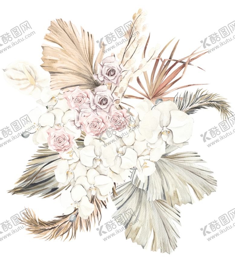 编号：65575109240312005360【酷图网】源文件下载-北欧小清新水彩植物图案