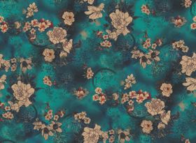 复古风花卉绿色背景图案