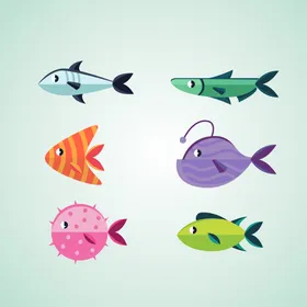 海洋生物动卡通鱼类