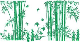 翠绿竹林剪影意境图