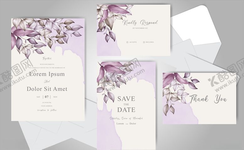 编号：14454110120614426084【酷图网】源文件下载-花卉邀请函