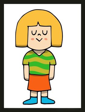 手绘儿童女孩卡通