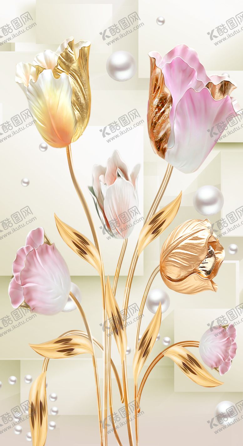 编号：67973606251403376438【酷图网】源文件下载-郁金香装饰画玄关