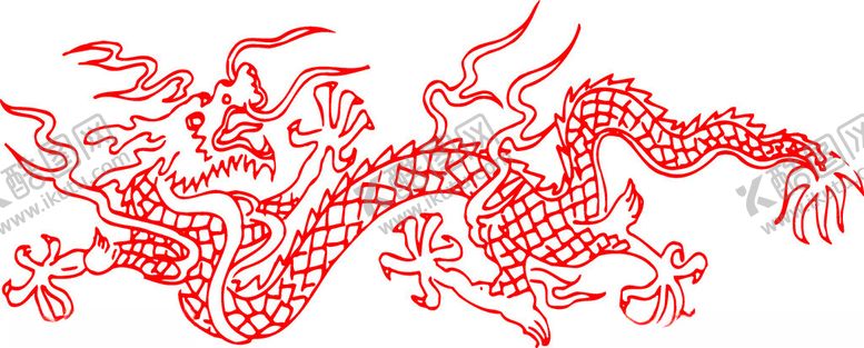 编号：65310904060132062197【酷图网】源文件下载-传统红色剪纸风格中国龙