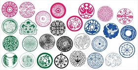 圆形花边边框传统图案花纹