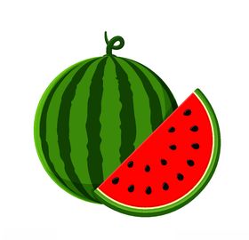 水果西瓜标签图标矢量图