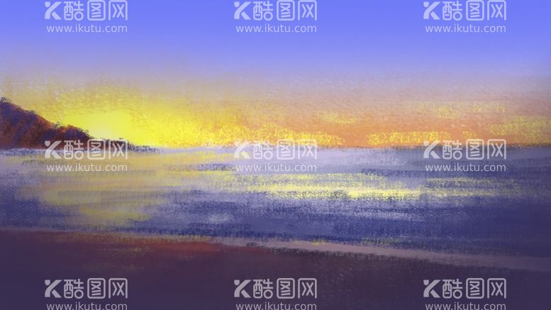 编号：44221812072012214416【酷图网】源文件下载-晚霞油画背景