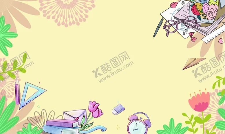 编号：99594502211131073120【酷图网】源文件下载-温馨米色花束教师节贺卡