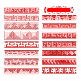 边框时尚矢量中式