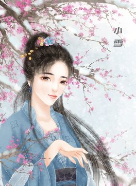 中国风节气手绘美女