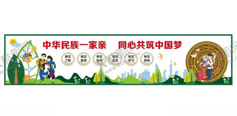 编号：86875702022055386931【酷图网】源文件下载-民族团结文化墙