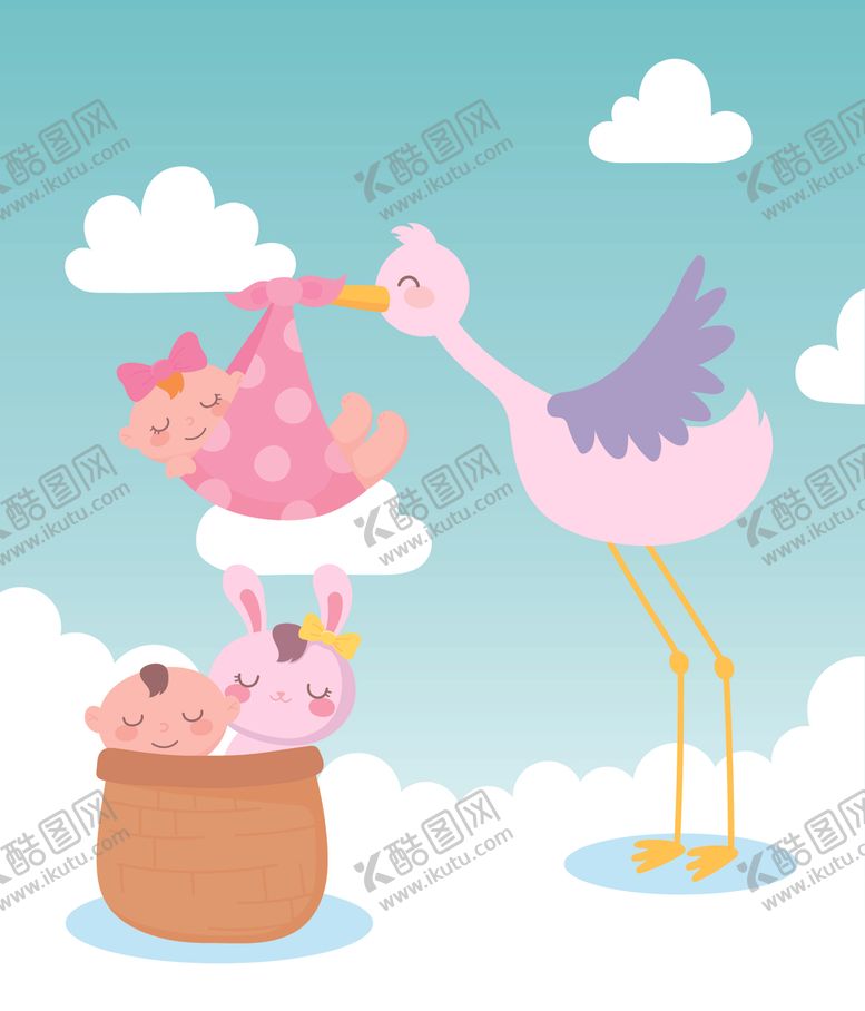 编号：86281309280242387219【酷图网】源文件下载-手绘淡彩婴儿