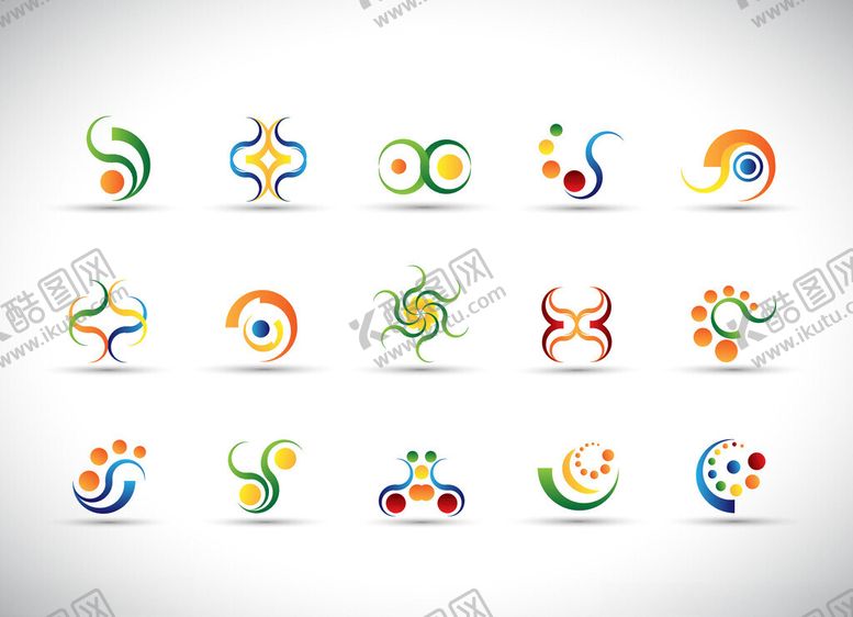 编号：89267504092240573079【酷图网】源文件下载-多彩抽象标志设计集合
