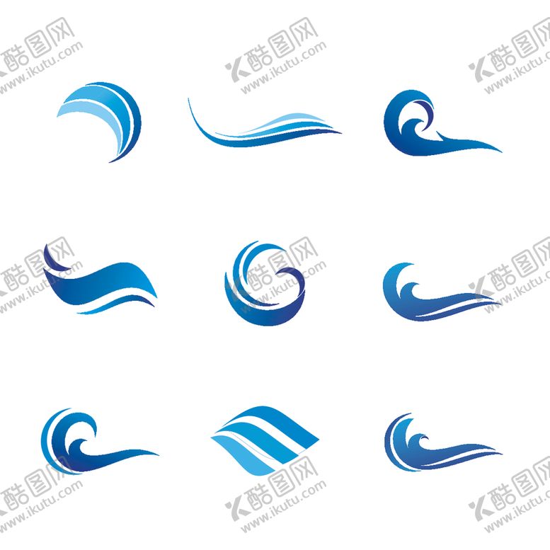 编号：99212902141437438265【酷图网】源文件下载-海浪创意图形标志设计